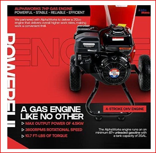 G GUO054 Mini Wood Chipper and Shredder 7HP 212CC Gas Engine 3" Max Branch Diameter New