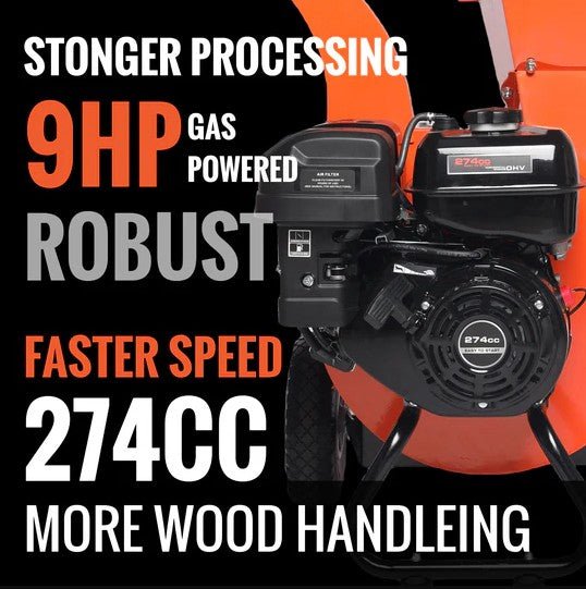 EFCUT C40 Wood Chipper 4" Shredder Mulcher 9 HP 274cc Gas-Powered Heavy Duty New