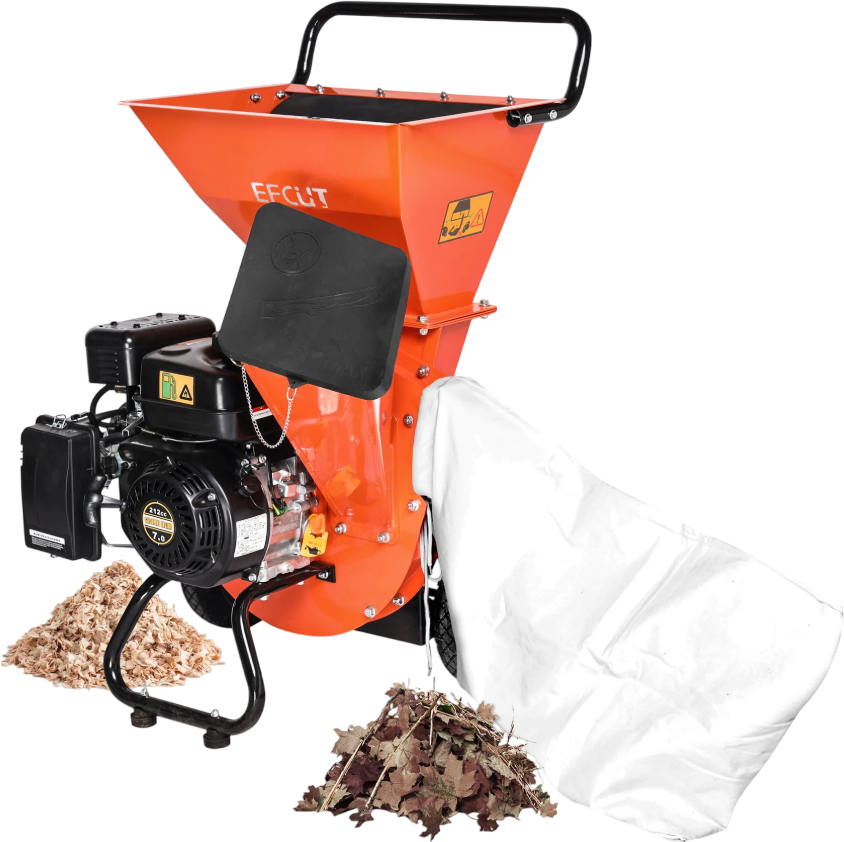 EFCUT EF-MF30 3-in-1 Wood Chipper 3" Shredder Mulcher 2 Hopper 7HP 212cc Horizontal 4-stroke Gas-Powered New