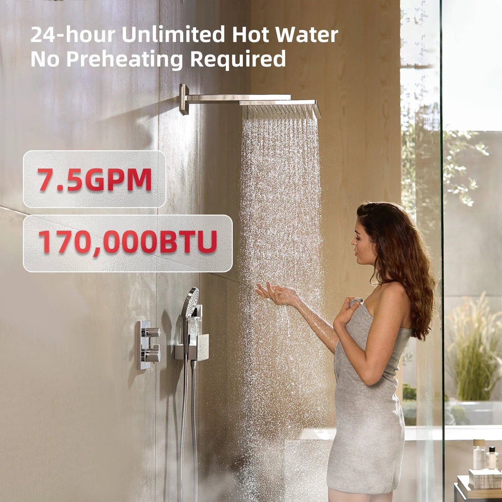 Mizudo CF170 Tankless Water Heater Propane Gas 7.5 GPM 170,000 BTU New