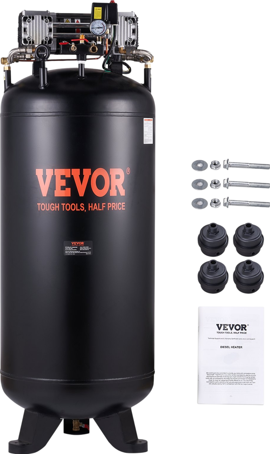 Vevor Air Compressor 80 Gal. 6.5 HP 15.5CFM @ 90PSI 3-Phase 220V New
